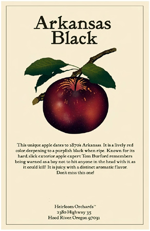 Heirloom Orchards Point of Purchase Sign